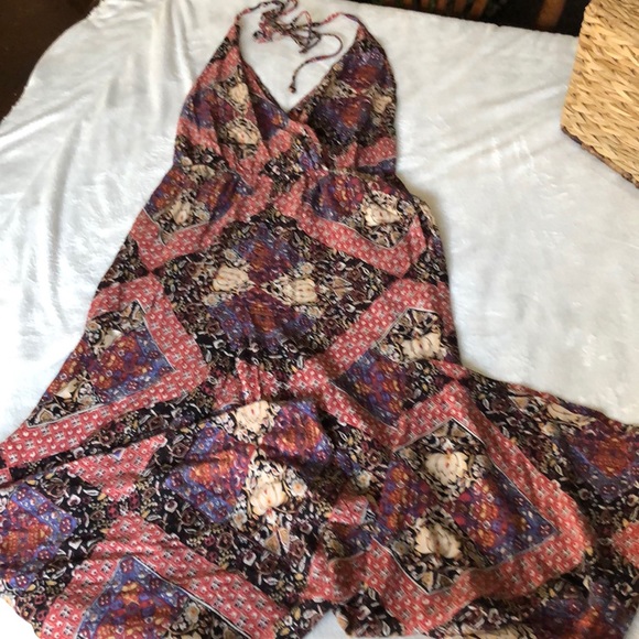 Angie Pants - Angie Halter Jumpsuit Wide Flair Leg